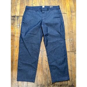 Gap Crop Dress Pants Women's Size 14 Blue Slim Flat Front High Rise Straight Leg